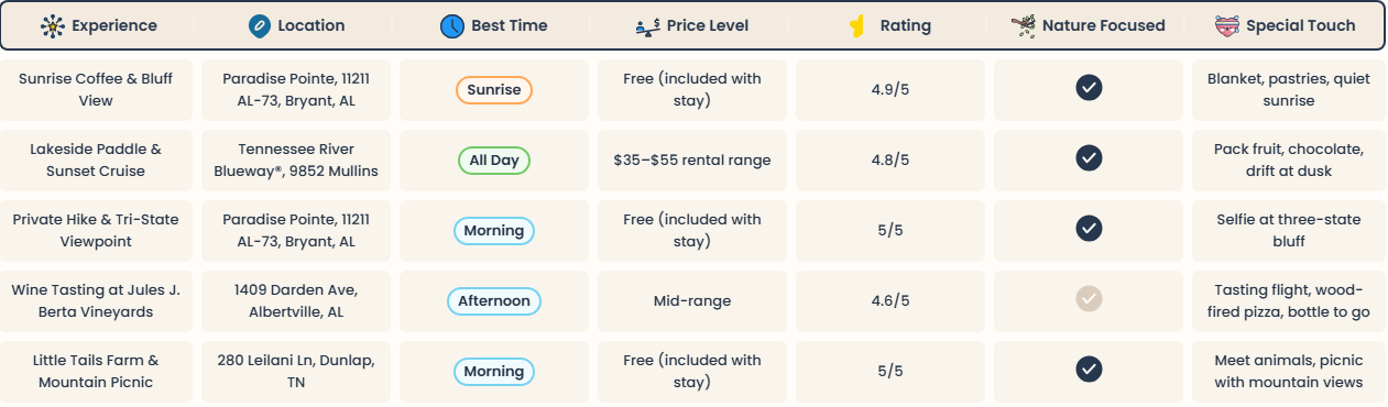 Romantic things to do in Alabama