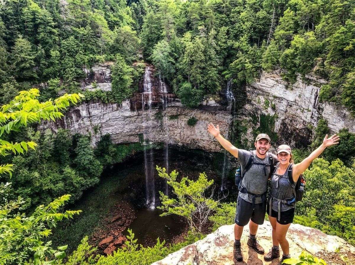 Couple hiking in Fall Creek Falls