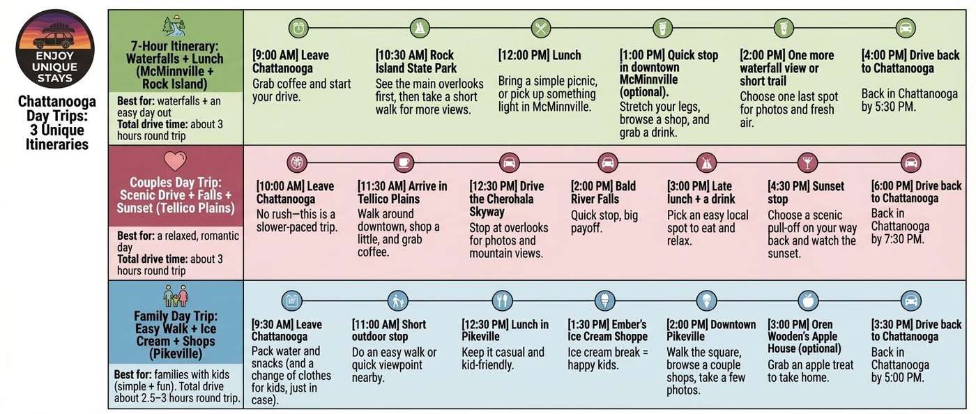 Copy-and-Go Day Trip Itineraries by Enjoy Unique Stays
