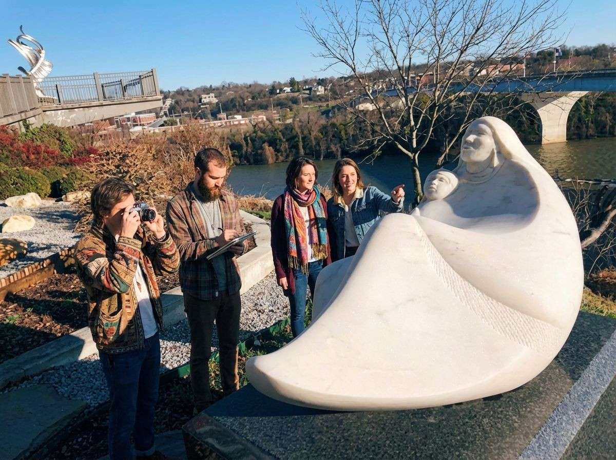 Couple walking in the Walnut Street Bridge