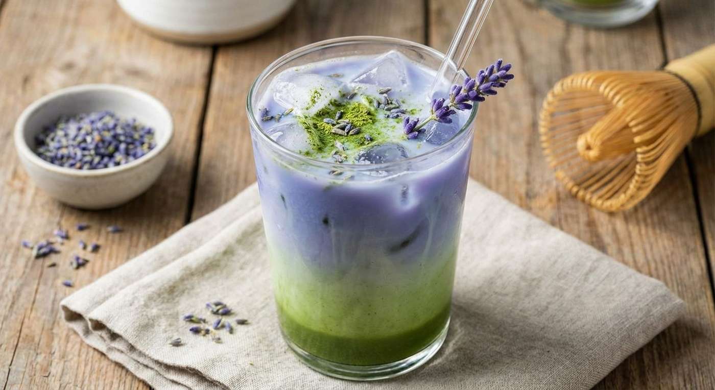 Lavander matcha latte