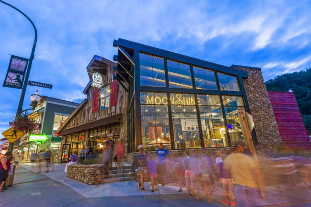 Sugarlands Distilling Company storefront on the Gatlinburg Parkway